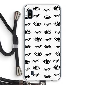 CaseCompany Eye pattern #2: Samsung Galaxy A10 Transparant Hoesje met koord