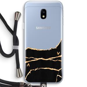 CaseCompany Gouden marmer: Samsung Galaxy J3 (2017) Transparant Hoesje met koord