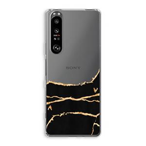 CaseCompany Gouden marmer: Sony Xperia 1 III Transparant Hoesje