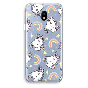 CaseCompany Rainbow Unicorn: Samsung Galaxy J3 (2017) Transparant Hoesje
