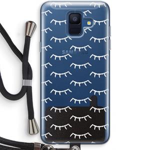 CaseCompany Wimpers: Samsung Galaxy A6 (2018) Transparant Hoesje met koord
