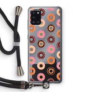 CaseCompany Donuts: Samsung Galaxy A31 Transparant Hoesje met koord