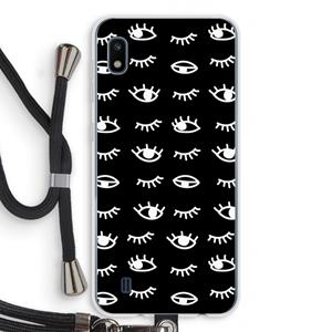 CaseCompany Eye pattern #3: Samsung Galaxy A10 Transparant Hoesje met koord