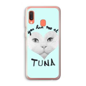 CaseCompany You had me at tuna: Samsung Galaxy A20e Transparant Hoesje
