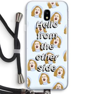 CaseCompany Hello: Samsung Galaxy J3 (2017) Transparant Hoesje met koord