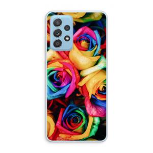 CaseCompany Neon bloemen: Samsung Galaxy A73 Transparant Hoesje