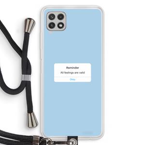 CaseCompany Reminder: Samsung Galaxy A22 4G Transparant Hoesje met koord