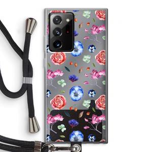 CaseCompany Bloemetjes: Samsung Galaxy Note 20 Ultra / Note 20 Ultra 5G Transparant Hoesje met koord