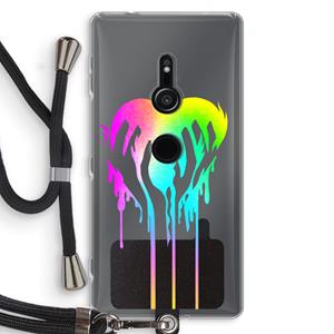 CaseCompany Hold My Heart: Sony Xperia XZ2 Transparant Hoesje met koord