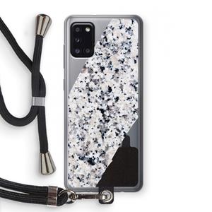 CaseCompany Gespikkelde marmer: Samsung Galaxy A31 Transparant Hoesje met koord