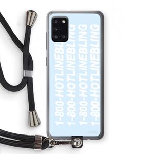 CaseCompany Hotline bling blue: Samsung Galaxy A31 Transparant Hoesje met koord