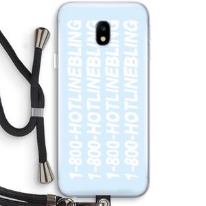 CaseCompany Hotline bling blue: Samsung Galaxy J3 (2017) Transparant Hoesje met koord