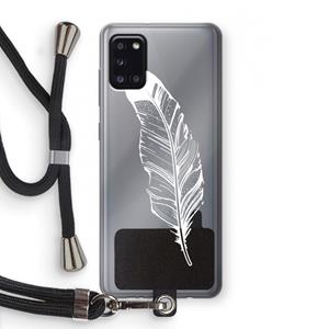 CaseCompany Pluim: Samsung Galaxy A31 Transparant Hoesje met koord