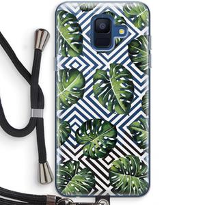 CaseCompany Geometrische jungle: Samsung Galaxy A6 (2018) Transparant Hoesje met koord