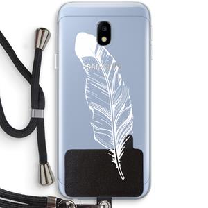 CaseCompany Pluim: Samsung Galaxy J3 (2017) Transparant Hoesje met koord