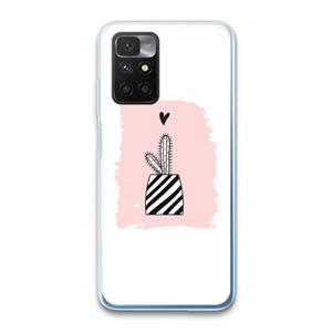 CaseCompany Zwart-wit cactus: Xiaomi Redmi 10 Transparant Hoesje