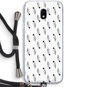 CaseCompany Pluimen: Samsung Galaxy J3 (2017) Transparant Hoesje met koord