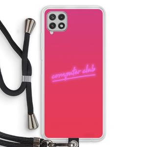 CaseCompany Vice Glow: Samsung Galaxy A22 4G Transparant Hoesje met koord