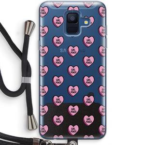CaseCompany GIRL POWER: Samsung Galaxy A6 (2018) Transparant Hoesje met koord