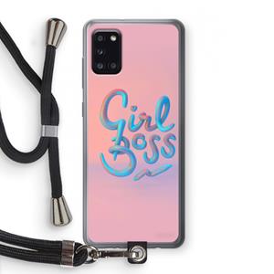 CaseCompany Girl boss: Samsung Galaxy A31 Transparant Hoesje met koord