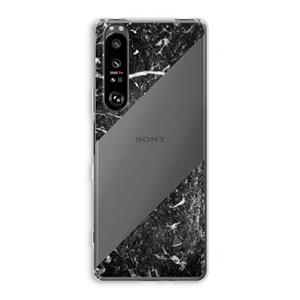 CaseCompany Zwart marmer: Sony Xperia 1 III Transparant Hoesje