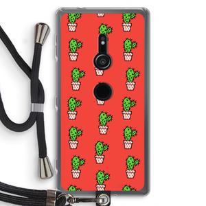 CaseCompany Mini cactus: Sony Xperia XZ2 Transparant Hoesje met koord