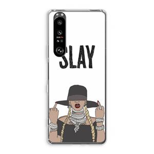 CaseCompany Slay All Day: Sony Xperia 1 III Transparant Hoesje