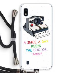 CaseCompany Smile: Samsung Galaxy A10 Transparant Hoesje met koord