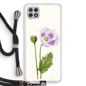 CaseCompany Purple poppy: Samsung Galaxy A22 4G Transparant Hoesje met koord