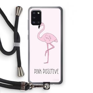 CaseCompany Pink positive: Samsung Galaxy A31 Transparant Hoesje met koord
