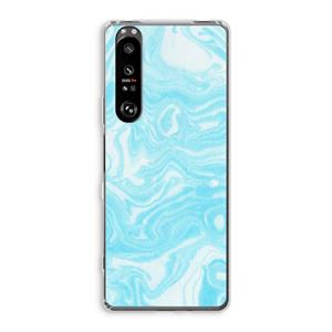 CaseCompany Waterverf blauw: Sony Xperia 1 III Transparant Hoesje