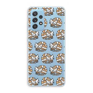 CaseCompany Slapende poes: Samsung Galaxy A73 Transparant Hoesje