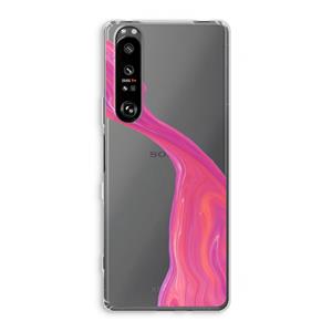 CaseCompany Paarse stroom: Sony Xperia 1 III Transparant Hoesje