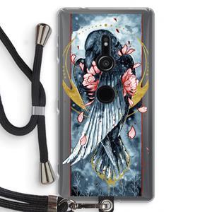CaseCompany Golden Raven: Sony Xperia XZ2 Transparant Hoesje met koord