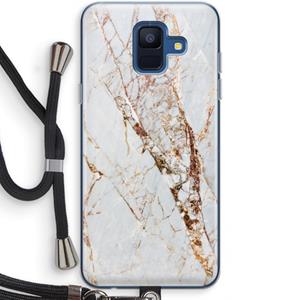 CaseCompany Goud marmer: Samsung Galaxy A6 (2018) Transparant Hoesje met koord