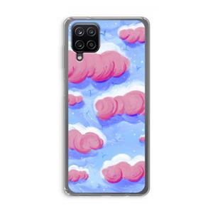 CaseCompany Roze wolken met vogels: Samsung Galaxy A12 Transparant Hoesje