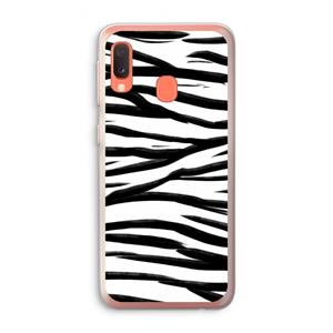 CaseCompany Zebra pattern: Samsung Galaxy A20e Transparant Hoesje