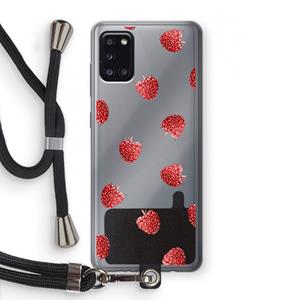 CaseCompany Framboosjes: Samsung Galaxy A31 Transparant Hoesje met koord