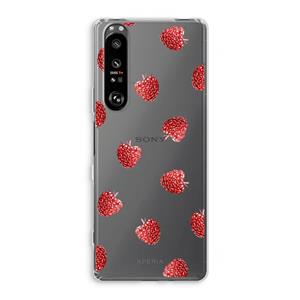 CaseCompany Framboosjes: Sony Xperia 1 III Transparant Hoesje