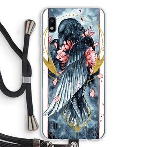 CaseCompany Golden Raven: Samsung Galaxy A10 Transparant Hoesje met koord