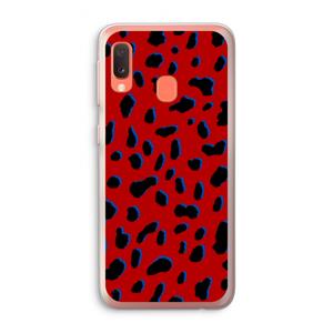CaseCompany Red Leopard: Samsung Galaxy A20e Transparant Hoesje