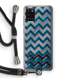 CaseCompany Onderbroken lijn: Samsung Galaxy A31 Transparant Hoesje met koord