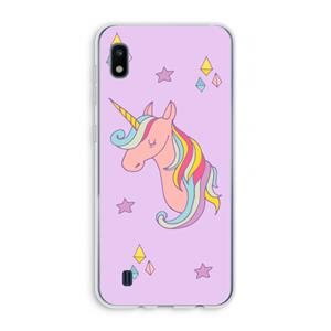 CaseCompany Roze eenhoorn: Samsung Galaxy A10 Transparant Hoesje