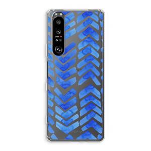 CaseCompany Blauwe pijlen: Sony Xperia 1 III Transparant Hoesje