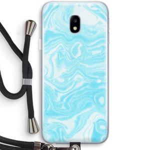 CaseCompany Waterverf blauw: Samsung Galaxy J3 (2017) Transparant Hoesje met koord