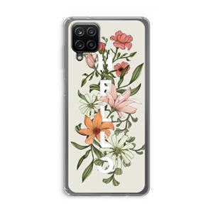 CaseCompany Hello bloemen: Samsung Galaxy A12 Transparant Hoesje