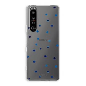 CaseCompany Blauwe stippen: Sony Xperia 1 III Transparant Hoesje