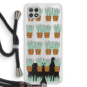 CaseCompany Sansevieria: Samsung Galaxy A22 4G Transparant Hoesje met koord