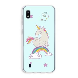 CaseCompany Regenboog eenhoorn: Samsung Galaxy A10 Transparant Hoesje
