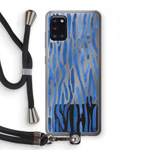CaseCompany Blauwe nerven: Samsung Galaxy A31 Transparant Hoesje met koord